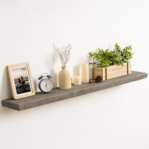 44 Inch Long Solid Wood Floating Shelves for Wall