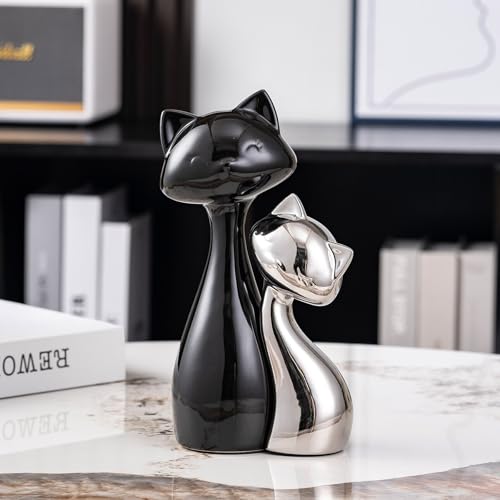 Ceramic Cat Statue Set of 2 (2 Count)