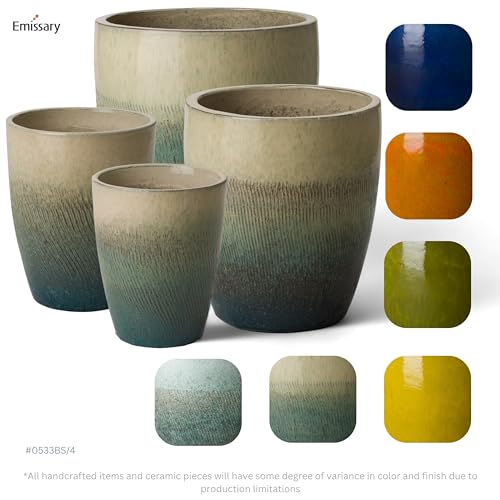 Bullet 11.5 in. Bayside Green Ceramic Round Planter