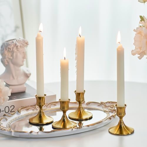 Willceka Gold Taper Candle Holder (4 Count)