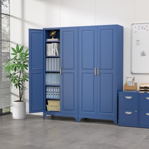 75”Metal Pantry Storage Cabinet with Doors & 5 Adjustable Shelves