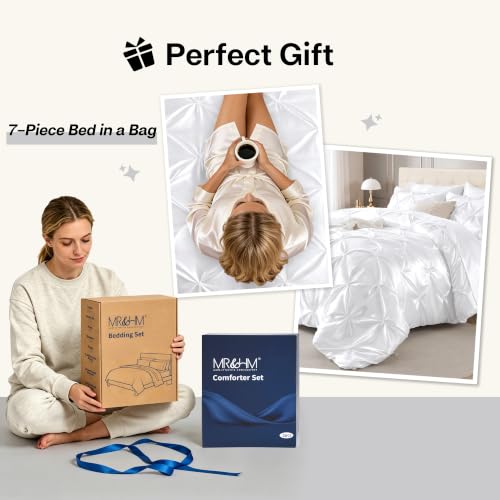 Satin King Size Comforter Set White
