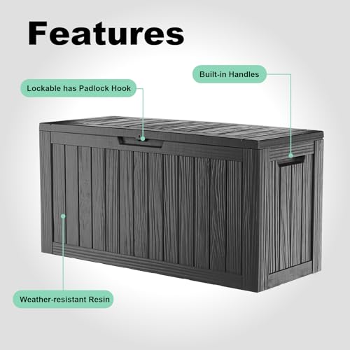 90 Gallon Deck Boxes Outdoor Waterproof