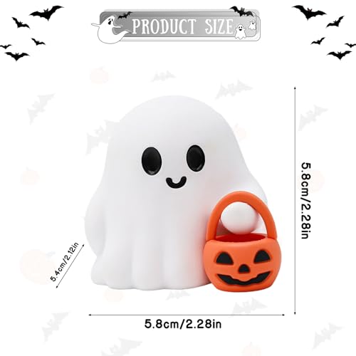 3 Pcs Halloween Ghost Figurine Ghost Resin Halloween Statue Cute Spooky Carrying Pumpkin Basket Designs Spooky Desk Display Ornament for Home and Office Tabletop Art Decoration (3 Count)