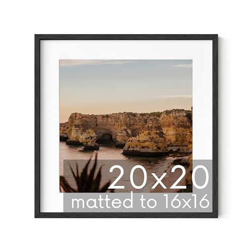 Black Oak Wood 20x20 Picture Frame Matted to 16x16