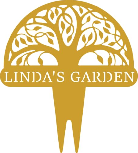 Personalized Tree of Life Metal Garden Sign with Stake
