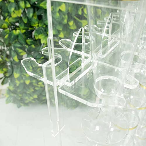 20 Pack 3" Clear Acrylic Glass Holder Hooks for Double Side Display On Champagne Rack Stand (20 Count)