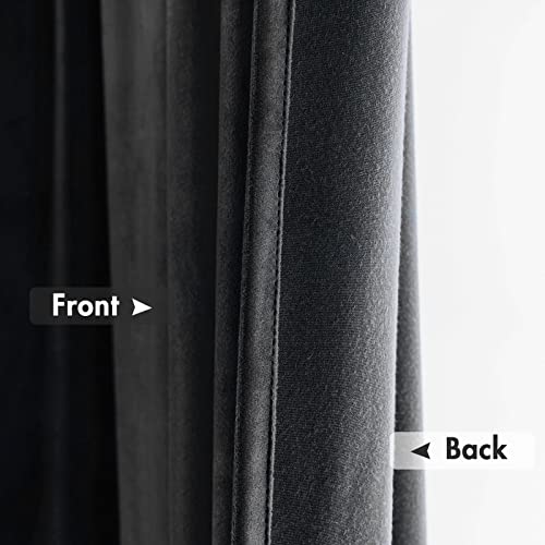 Black Blackout Velvet Curtains Drapes 63 Inch Long 52"x63" Bedroom (2 Count)