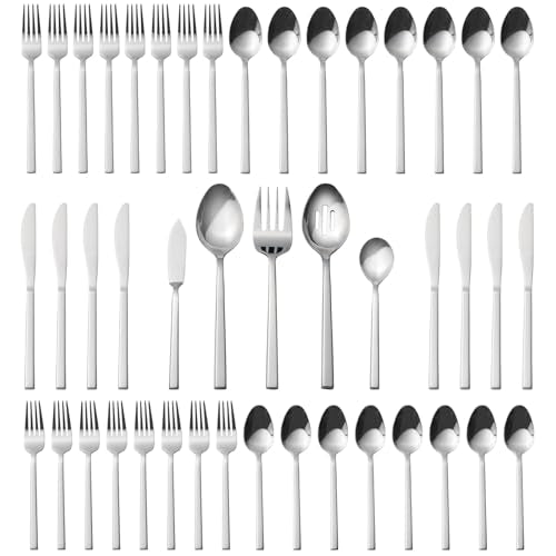 Cube 45 Piece Forged Stainless Steel Flatware Set Cutlery Set (8 Count)