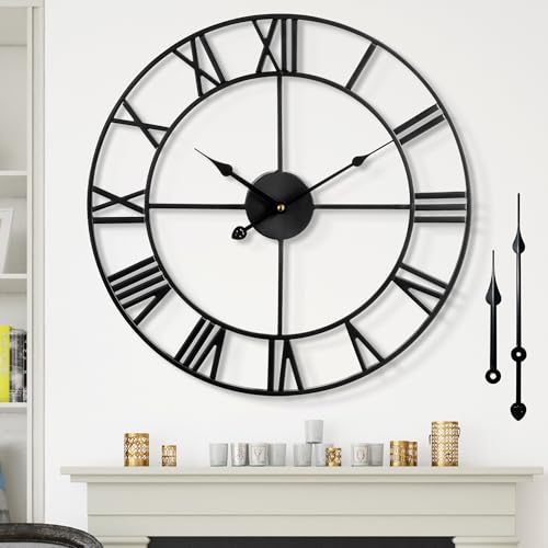 Large Wall Clock for Living Room Decor Silent Non