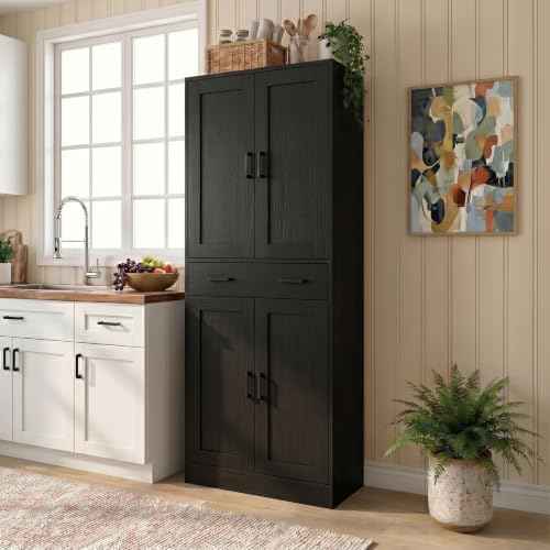 Rustic Black Kitchen Pantry