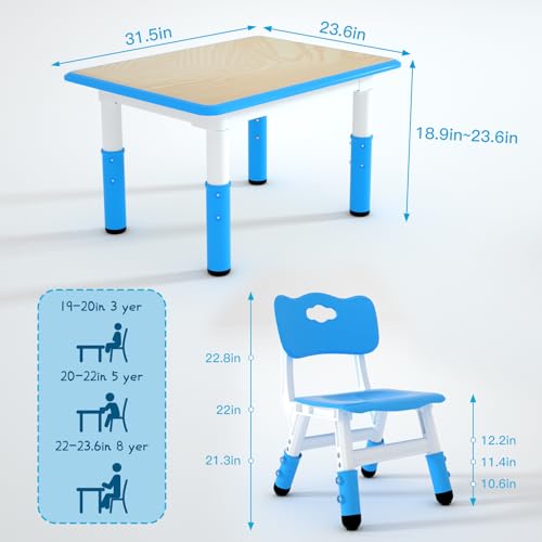 Kids Study Table and 2 Chairs Set