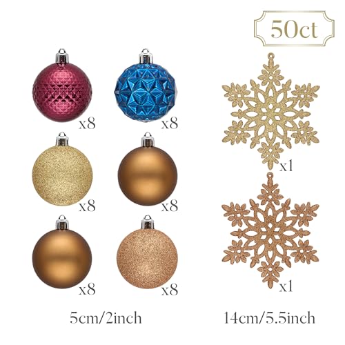 Christmas Tree Decorations Ornament Set (50 Count)
