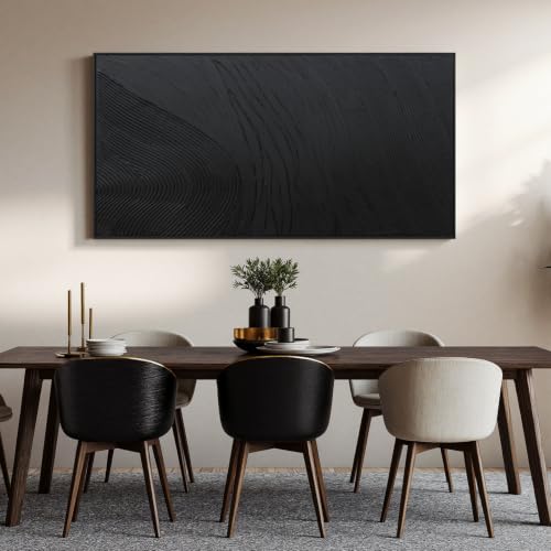Large Black Abstract Wall Art Modern Hand