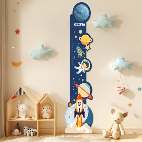Custom Kid Measuring Wood Growth Chart for Wall with Name