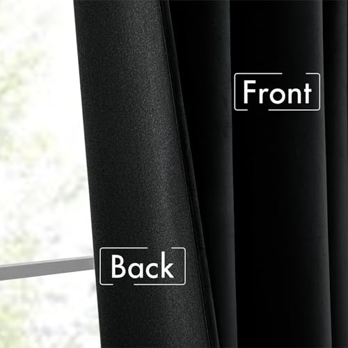 Black Velvet Pinch Pleat Blackout Curtains W52 X L90 Inches