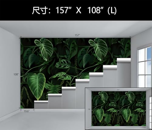 Gree Tropical Plant Leaf Peel and Stick Wallpaper Mural for Bathroom