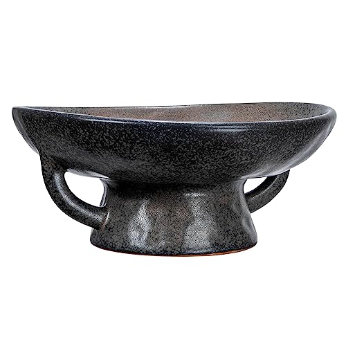Stoneware Bowl with Handle and Base