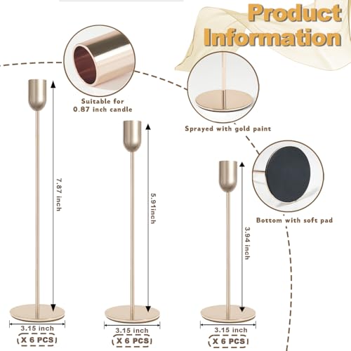 18 Pcs Glod Candle Holders Set (18 Count)