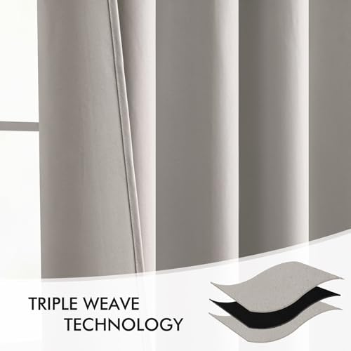 Cobblestone Back Tab Blackout Curtains 52x108 Inch Long 2 Panels Set (2 Count)
