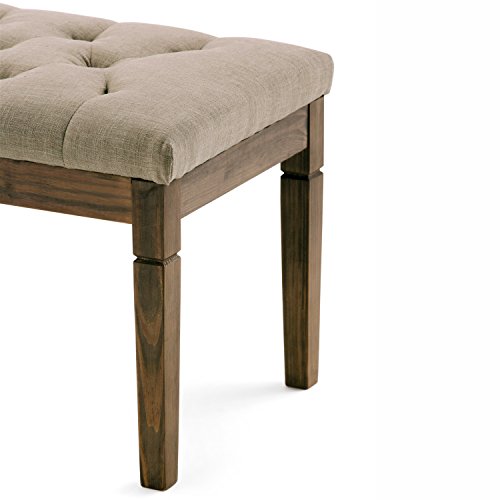 Waverly 48" Wide Linen Look Rectangle Ottoman in Natural