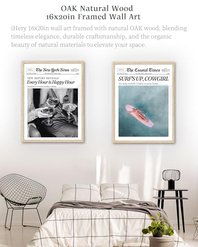 16x20in Every Hour Is Happy Hour Framed Newspaper Wall Art