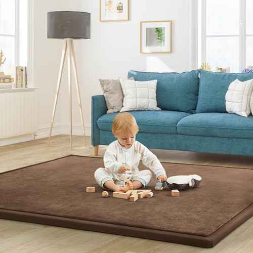Baby Play Mat for Floor Nursery Rug Muscle Mat Area Rug Playroom Rug 74"x50" Playpen Mat Elastic Foam 1.3" Thick Crawling Mat for Babies