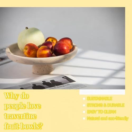 10.2" Natural Travertine Fruit Bowl