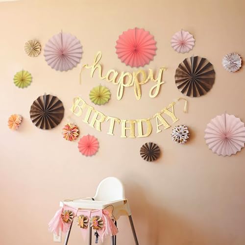 Brown Party Decorations Brown Hanging Paper Fan Set DIY 8 inch
