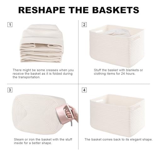 4 Pack Storage Baskets for Organizing (4 Count)
