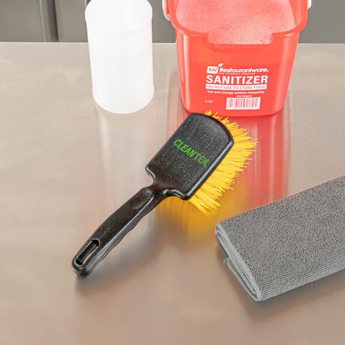 4 in Black Plastic Utility Scrub Brush