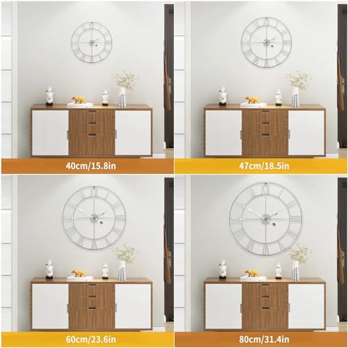 Large Wall Clock for Living Room Decor Silent Non