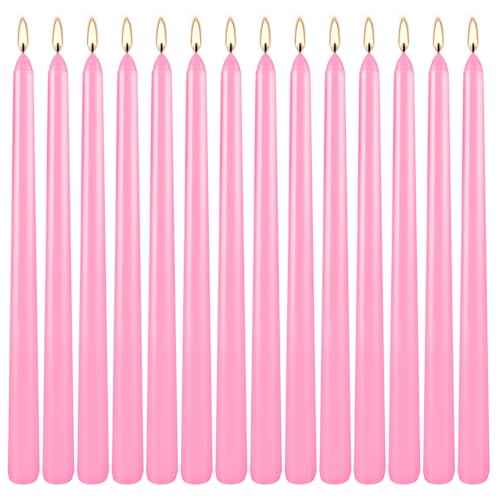 14 Pack Pink Taper Candles 12 Inch Tall 3 (14 Count)