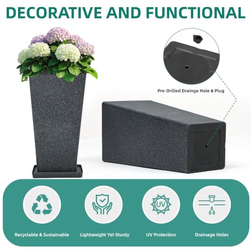 Autodaya 28" Oversized Black Terrazzo (2 Count)