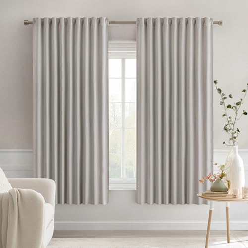 Cobblestone Back Tab Blackout Curtains 52x63 Inches Long 2 Panel Set (2 Count)