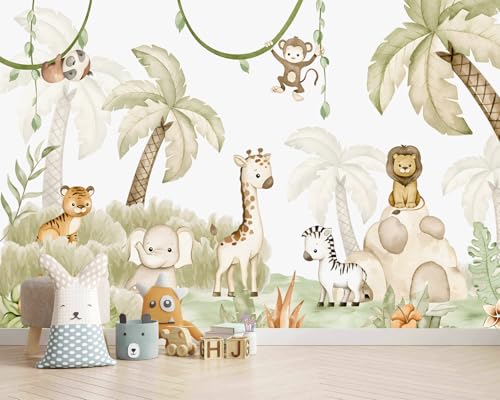 Safari Wallpaper Peel and Stick Animal Walls Mural for Nursery