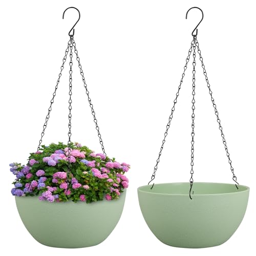 10 inch Hanging Planters Plant Pots for Indoor Outdoor Plants (2 Count)