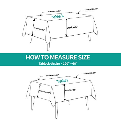 60x120 Inch White Tablecloth for 6 Foot Rectangle Tables