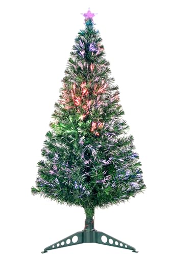 5FT Fiber Optic Green Christmas Tree Artificial Tree with Stand