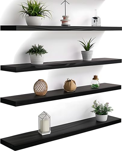Wood Floating Shelves for Wall Decor (4 Count)