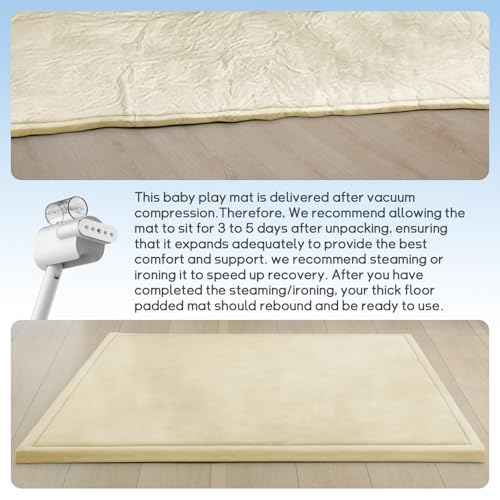 Baby Play Mat for Floor Nursery Rug Muscle Mat Area Rug Playroom Rug 47"x47" Playpen Mat Elastic Foam 1.3" Thick Crawling Mat for Babies