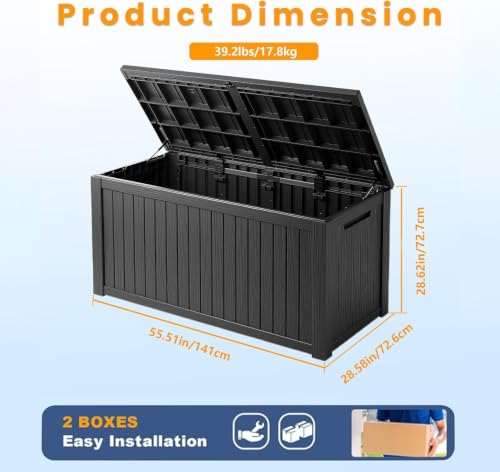 200 Gallon Outdoor Storage Box Patio Deck Box Waterproof