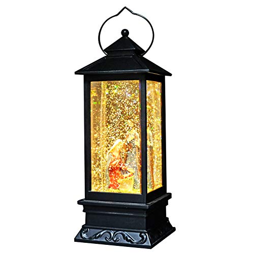 Nativity Singing Snow Globe Lantern with 6 Hour Timer