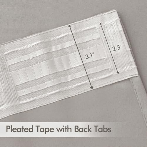 Cobblestone Back Tab Blackout Curtains 52x108 Inch Long 2 Panels Set (2 Count)