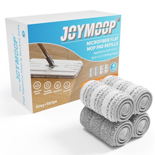 Reusable Microfiber Mop Pads for 15" Flat Mop (4 Count)