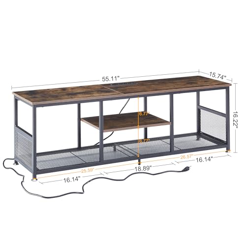 TV Stand with Power Outlets for Televisions up to 65Inch