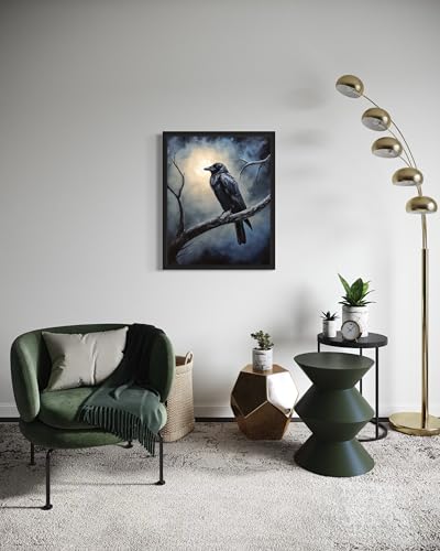 Crow under the Moonlight Unframed Poster Art Print