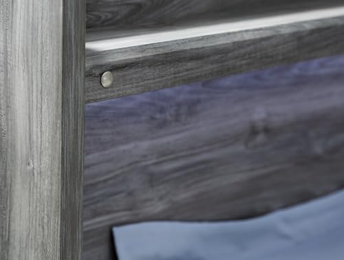 Smoky Gray Full Panel Bed with 6 Storage Drawers