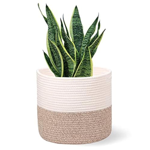 Planter Baskets for Indoor 11" Cotton Rope 11"x11"Khaki