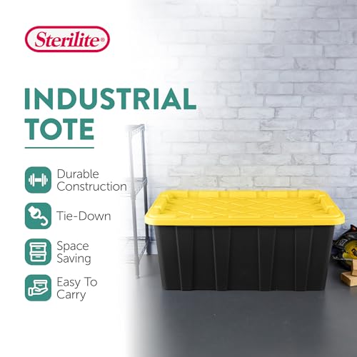 Industrial Storage Tote with Lids for Garage (16 Count)